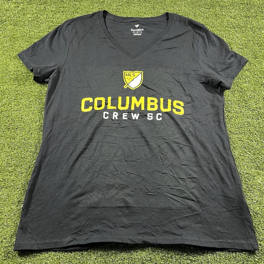 Fanatics Columbus Crew MLS Women Short Sleeve T-Shirt Soccer Black Size M NWOT
